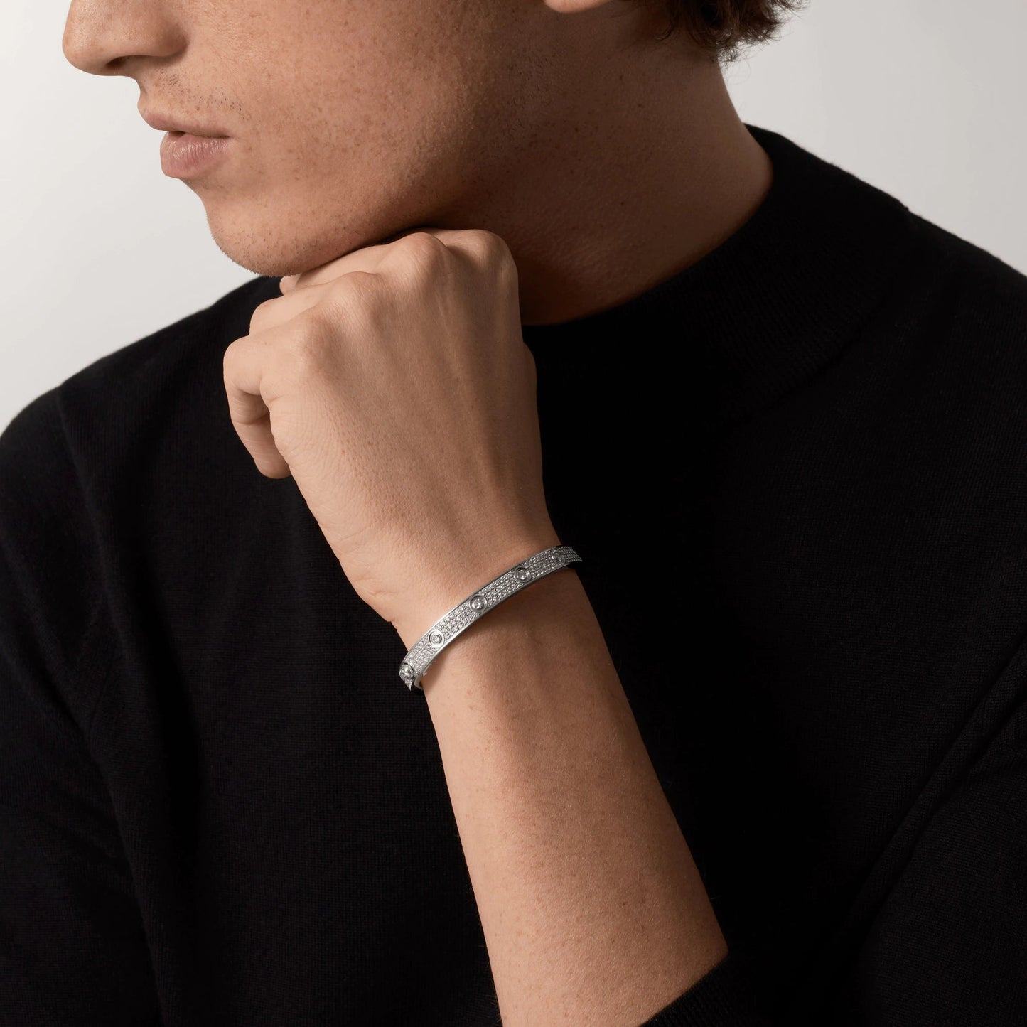 [Elowen Jewels ]LOVE BRACELET 6.1MM DIAMOND-PAVED 10 BIG DIAMONDS