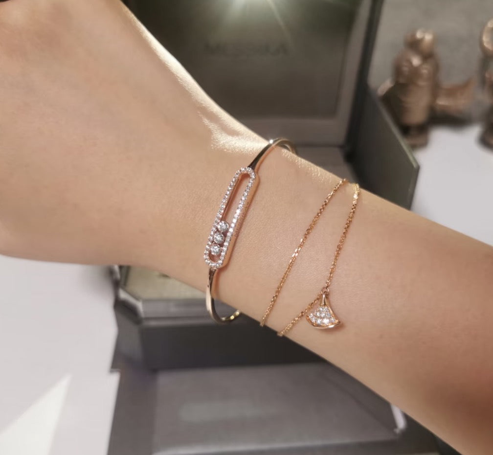 [Elowen jewels]Move Pavé Diamond Bangle Bracelet M