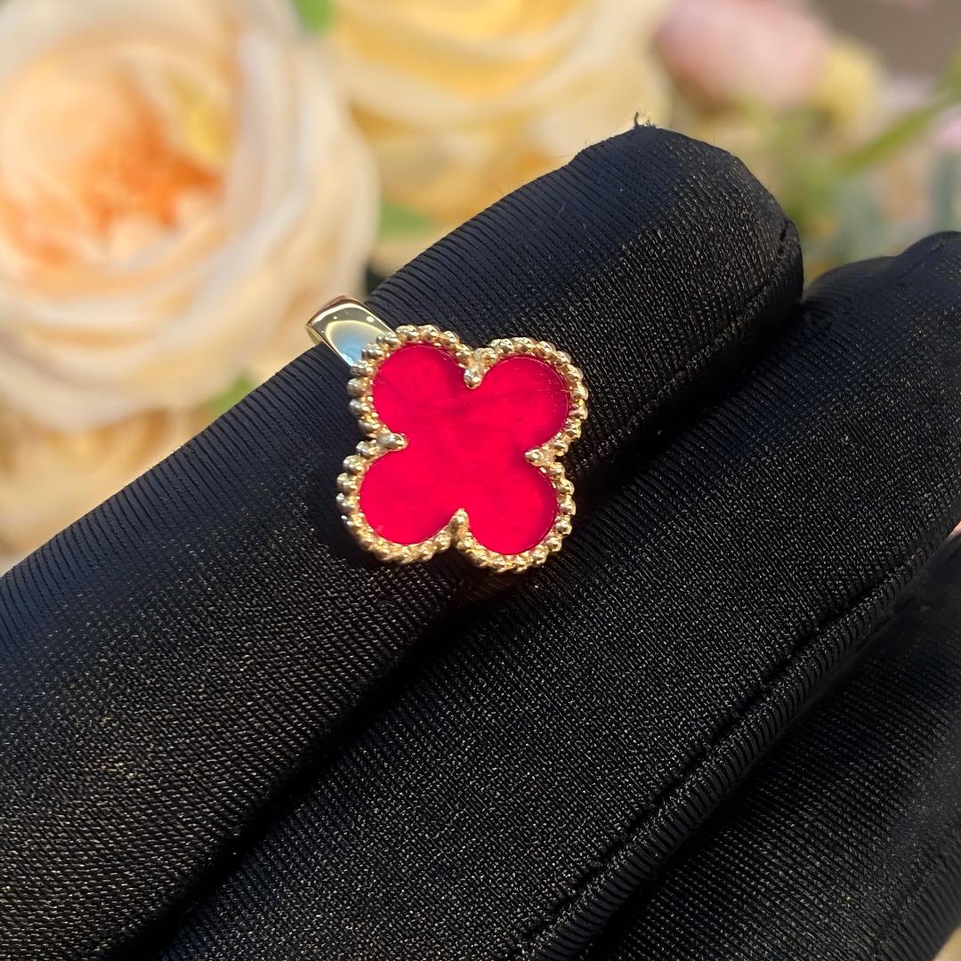 [Elowen]NEW CLOVER PINK ENAMEL RINGS