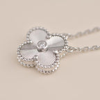 [Elowen jewels ]CLOVER 15MM DIAMANT-LASER-HALSKETTE SILBER