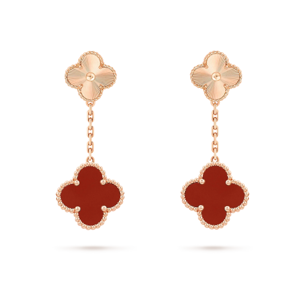 [Elowen jewels ]CLOVER 2 MOTIV LASER-KARNEOL-OHRRINGE