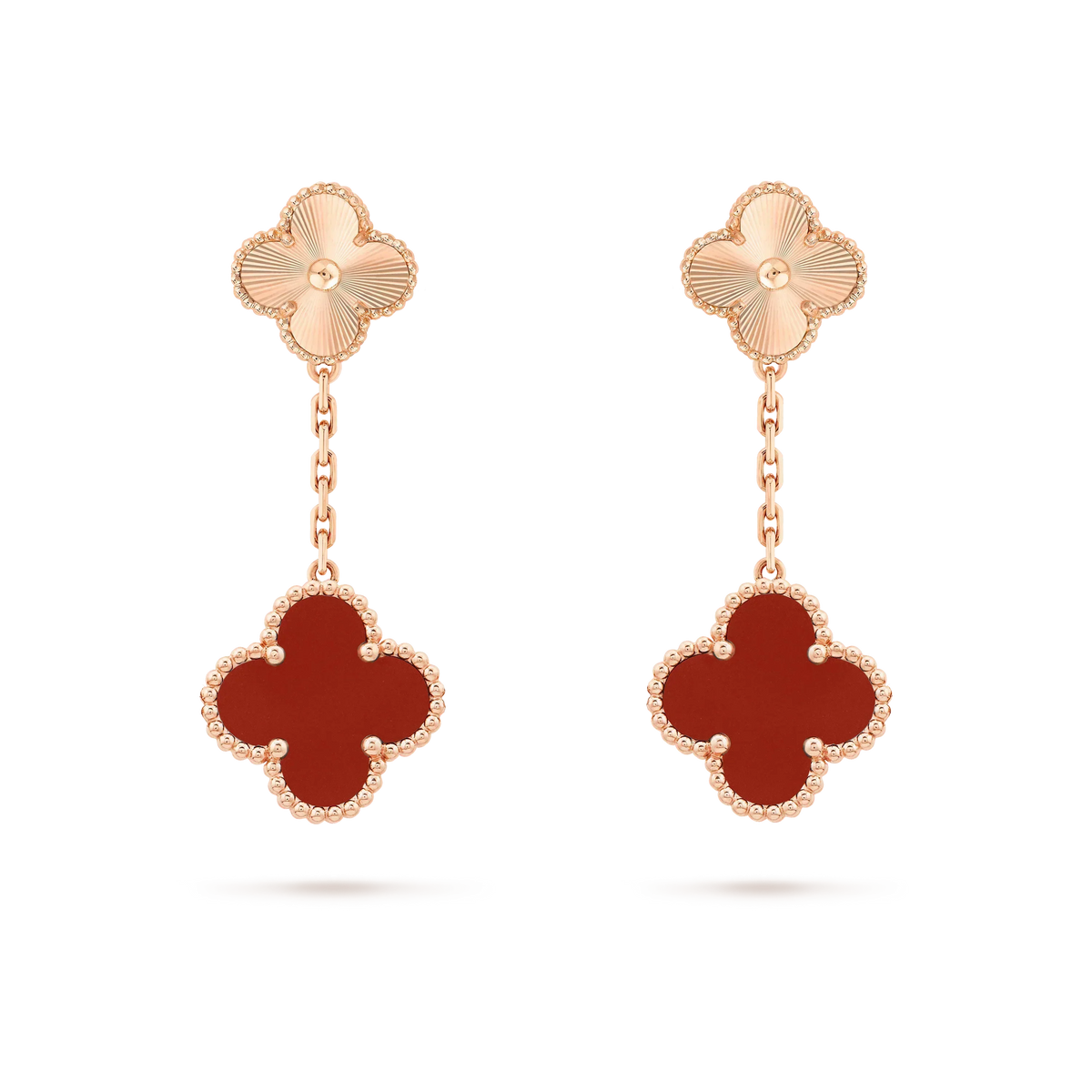 [Elowen jewels ]CLOVER 2 MOTIV LASER-KARNEOL-OHRRINGE