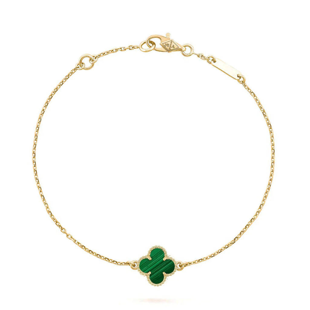 [Elowen jewels ]KLEEBLATT-ARMBAND MALACHIT 1 MOTIV
