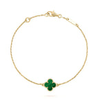[Elowen jewels ]KLEEBLATT-ARMBAND MALACHIT 1 MOTIV