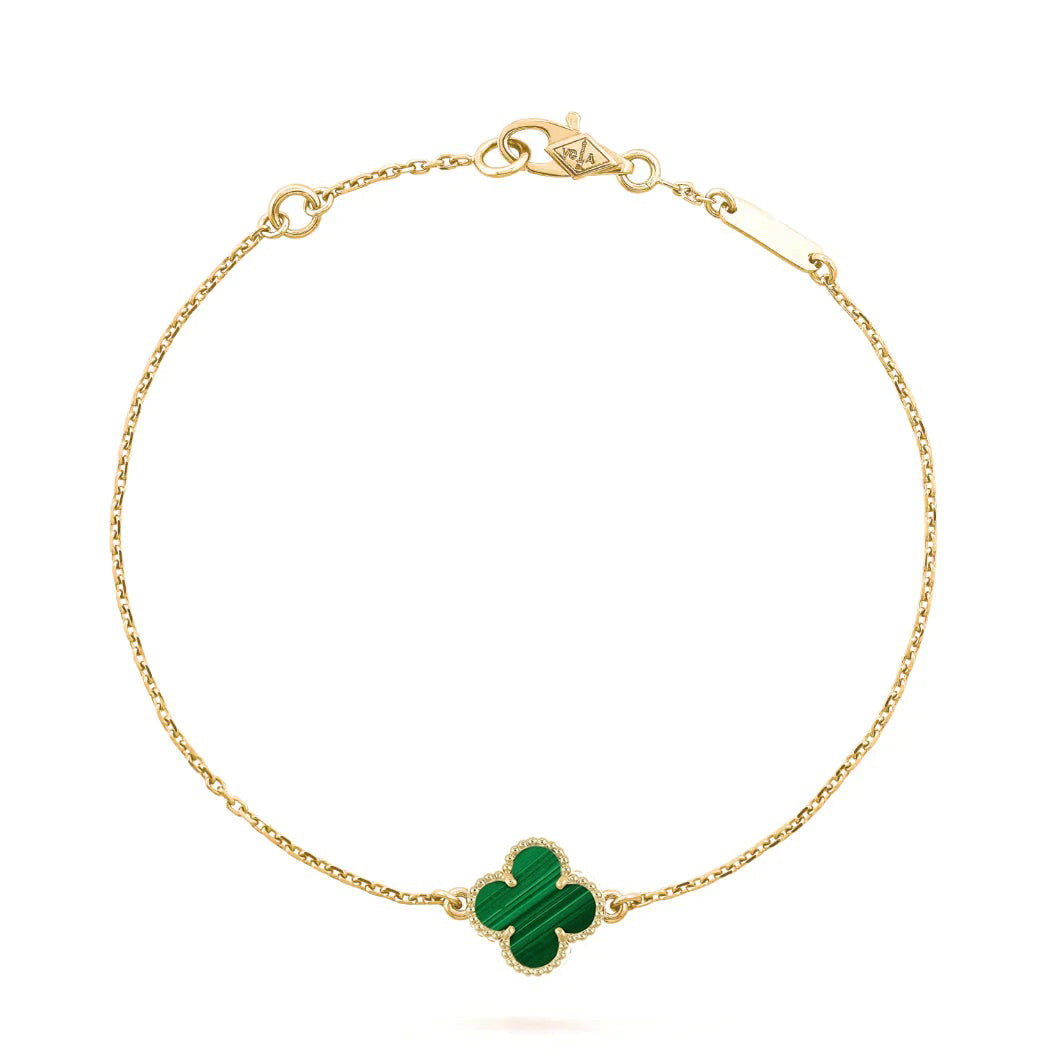 [Elowen jewels ]KLEEBLATT-ARMBAND MALACHIT 1 MOTIV