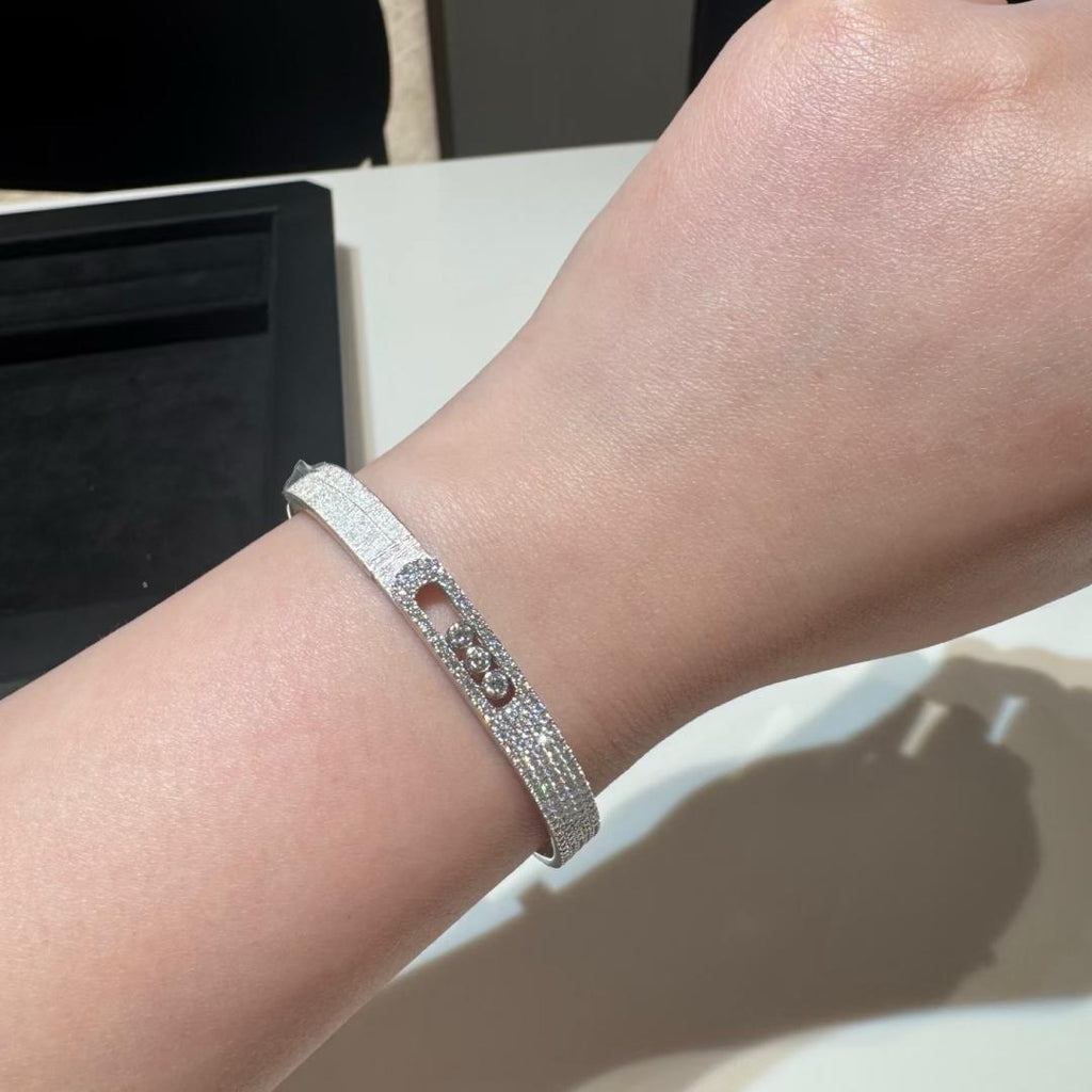 [Elowen jewels]Move Noa Ciselé half pavé bangle