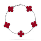 [Elowen jewels ] CLOVER 5 MOTIF RED CORNELIAN BRACELET COLLECTION