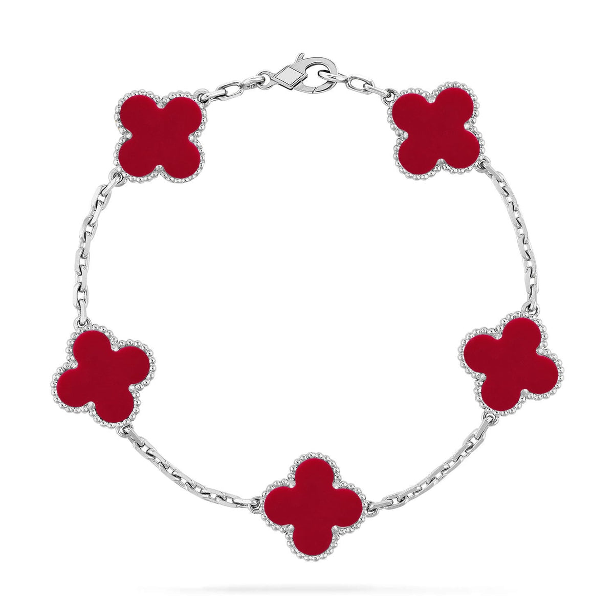 [Elowen jewels ] CLOVER 5 MOTIF RED CORNELIAN BRACELET COLLECTION