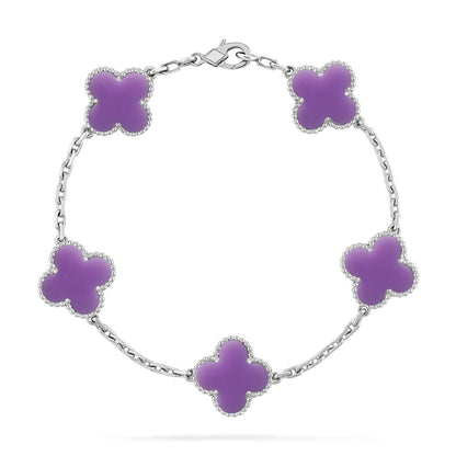 [Elowen Jewels]CLOVER 5 MOTIF LIGHT PURPLE BRACELET COLLECTION