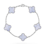 [Elowen jewels ] KOLLEKTION: CLOVER 5-MOTIV ARMBAND AUS LILA CHALCEDON