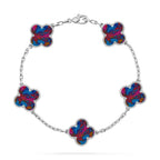 [Elowen jewels ]CLOVER 5 MOTIF COLOR GEMSTONES BRACELET COLLECTION