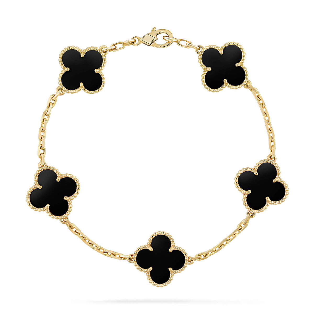 [Elowen jewels ] CLOVER 5 MOTIF ONYXS BRACELET COLLECTION