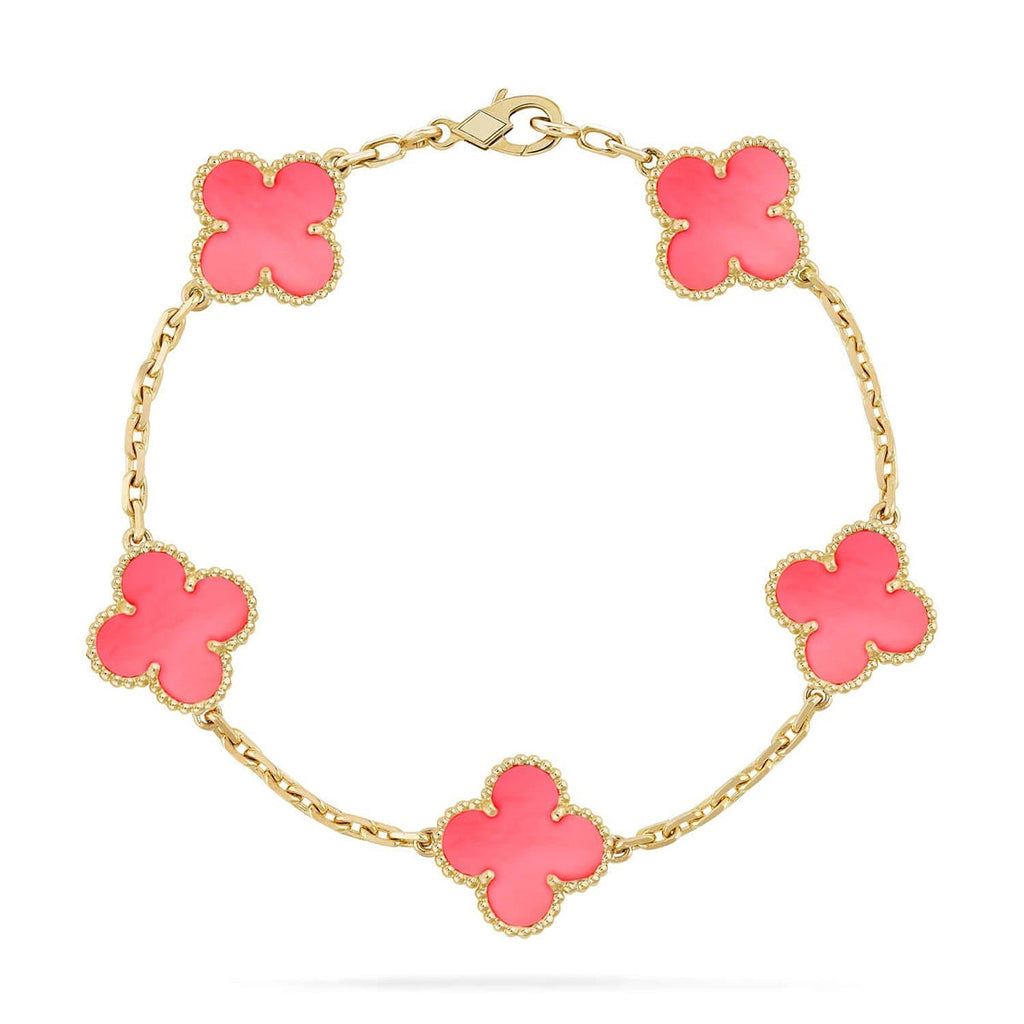 [Elowen jewels ] CLOVER 5 MOTIFS  PINK MOP BRACELET COLLECTION