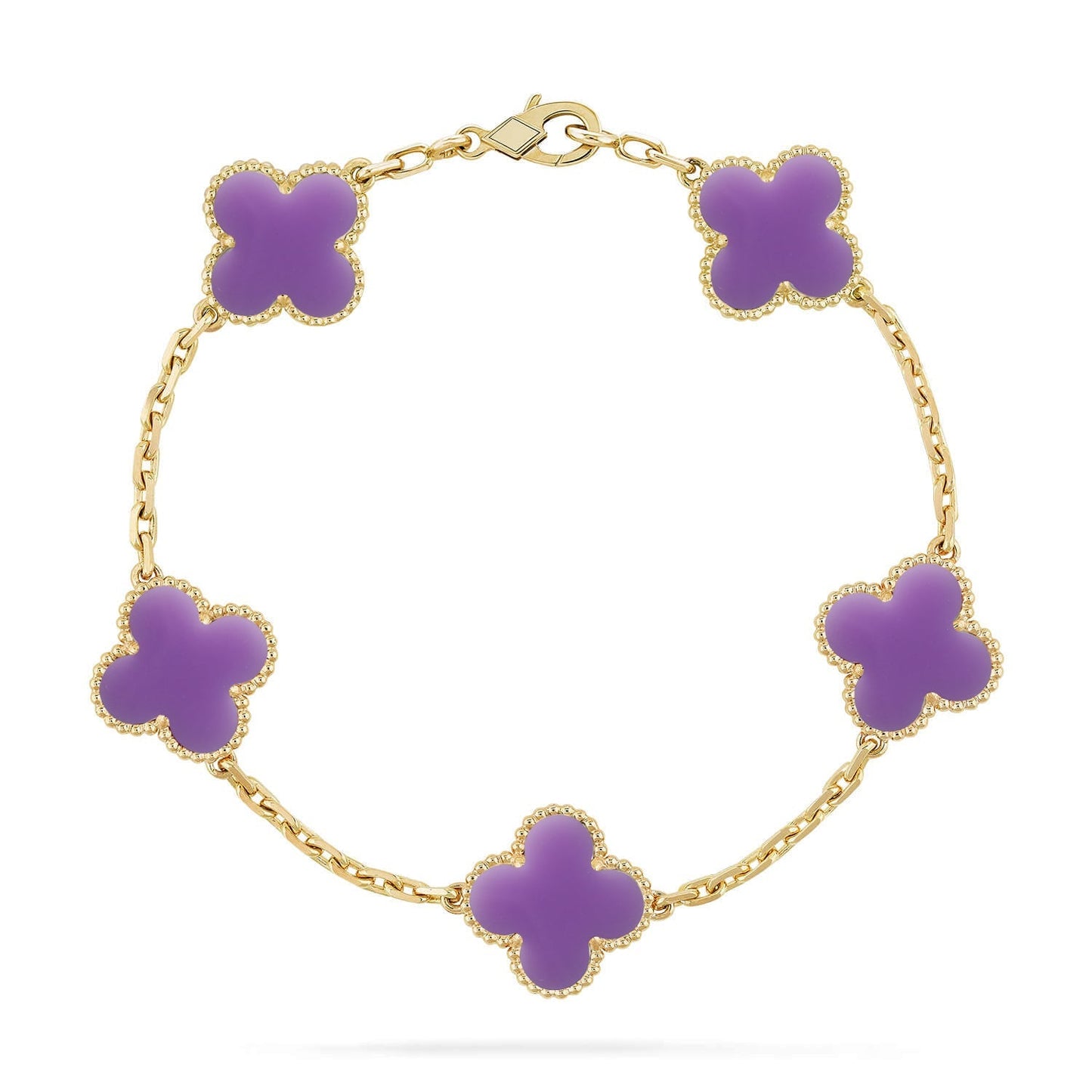 [Elowen Jewels]CLOVER 5 MOTIF LIGHT PURPLE BRACELET COLLECTION