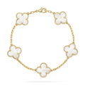 [Elowen jewels ]KOLLEKTION CLOVER WHITE PEARL MOP ARMBAND MIT 5 MOTIVEN