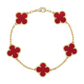 [Elowen jewels ] CLOVER 5 MOTIF RED CORNELIAN BRACELET COLLECTION