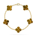 [Elowen jewels ] KOLLEKTION KLEEBLATT ARMBAND MIT 5 TIGERAUGE-MOTIVEN