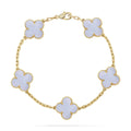 [Elowen jewels ] KOLLEKTION: CLOVER 5-MOTIV ARMBAND AUS LILA CHALCEDON