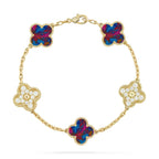 [Elowen jewels ]CLOVER 5 MOTIF COLOR GEMSTONES BRACELET COLLECTION