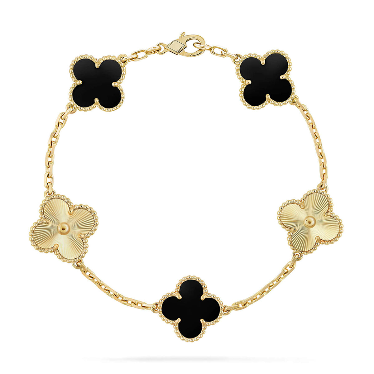 [Elowen jewels ] CLOVER 5 MOTIF ONYXS BRACELET COLLECTION