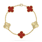 [Elowen jewels ] CLOVER 5 MOTIF RED CORNELIAN BRACELET COLLECTION