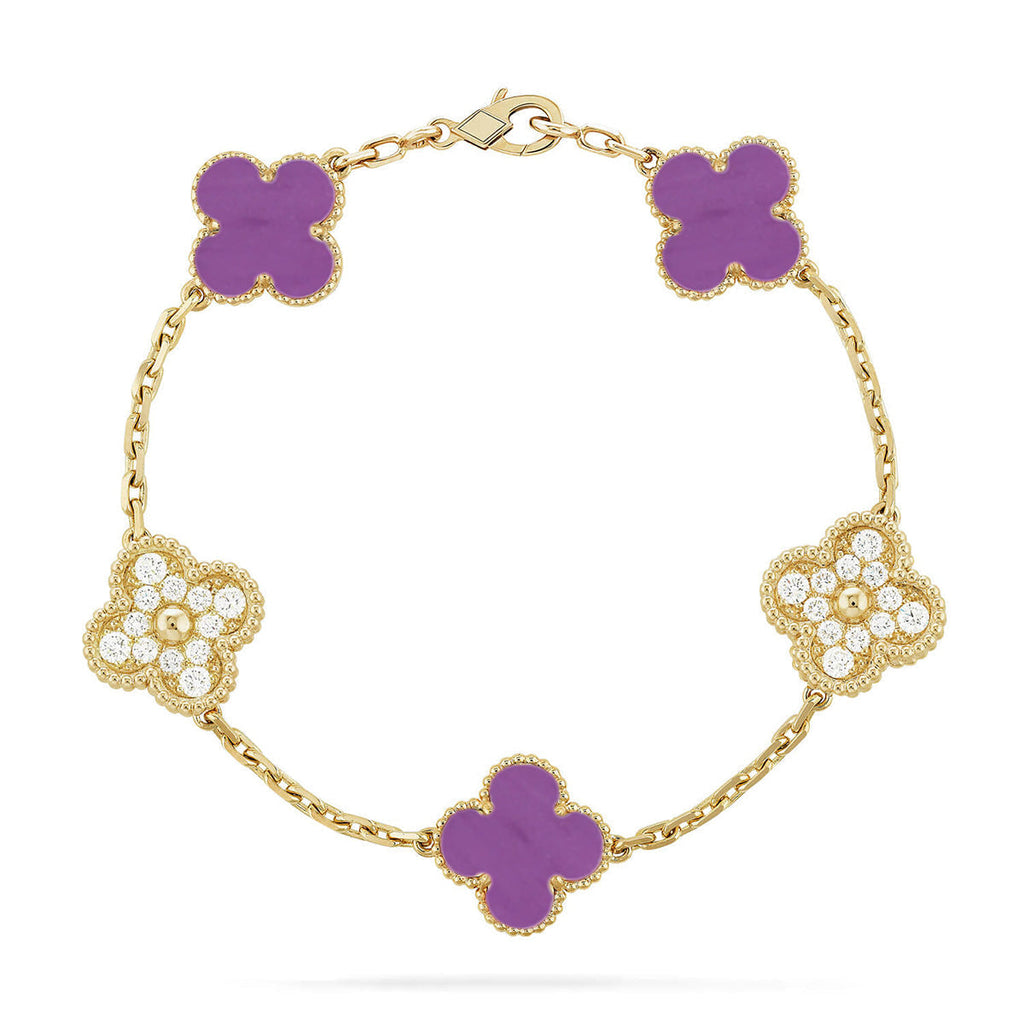 [Elowen jewels ] CLOVER 5 MOTIF VIOLET BRACELET COLLECTION