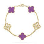 [Elowen jewels ] CLOVER 5 MOTIF VIOLET BRACELET COLLECTION