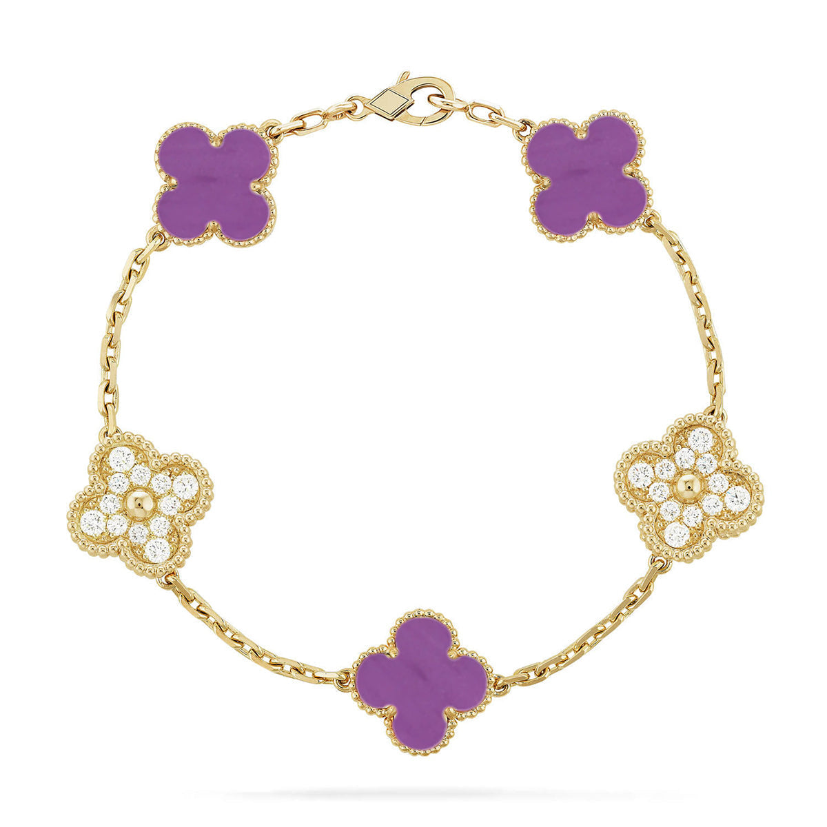 [Elowen jewels ] CLOVER 5 MOTIF VIOLET BRACELET COLLECTION