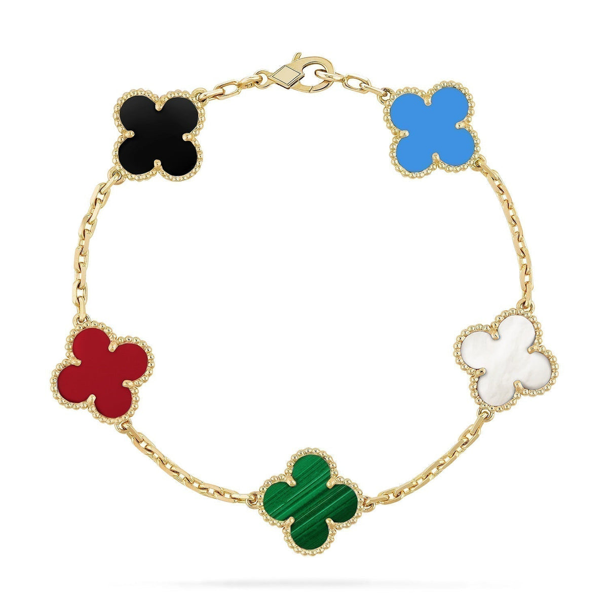 [Elowen jewels ]CLOVER 5-MOTIV-ARMBAND MULTICOLOR