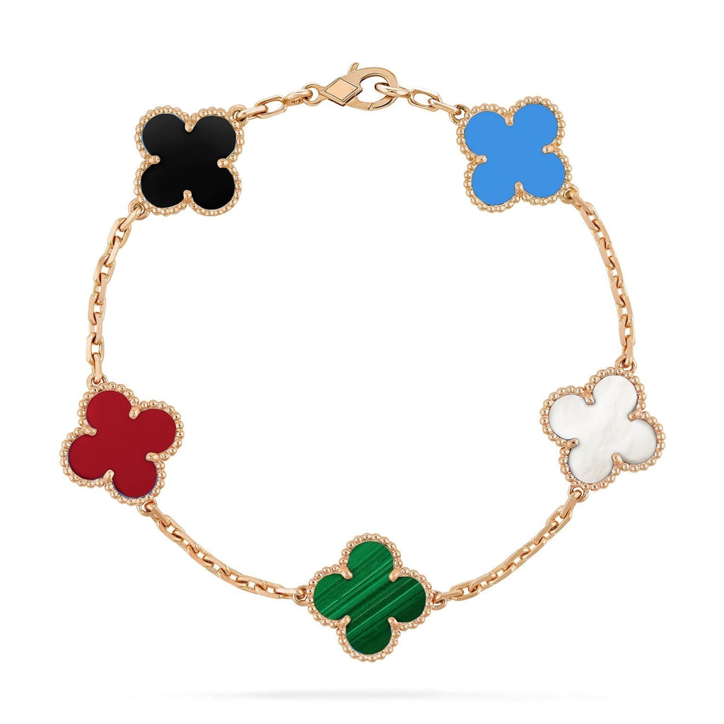 [Elowen jewels ]CLOVER 5-MOTIV-ARMBAND MULTICOLOR