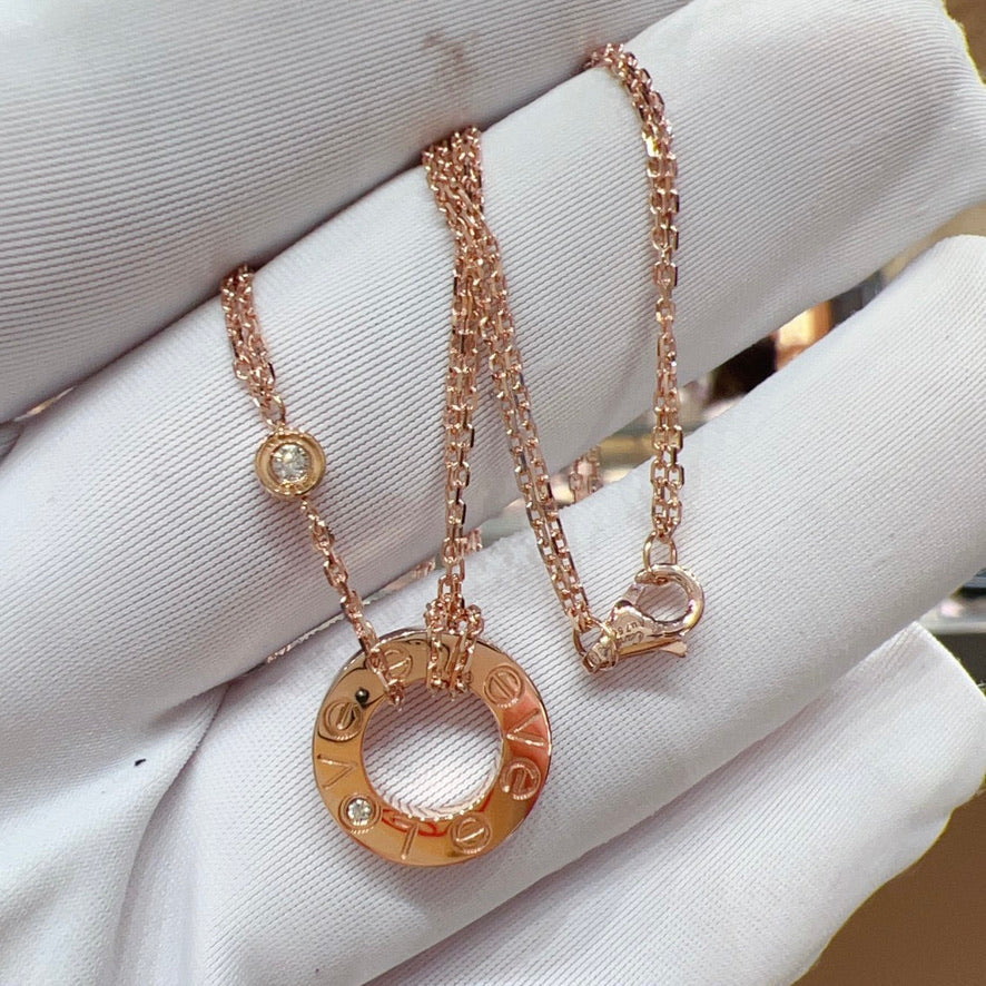 [Elowen jewels ]LOVE ネックレス 16MM 2ダイヤモンド