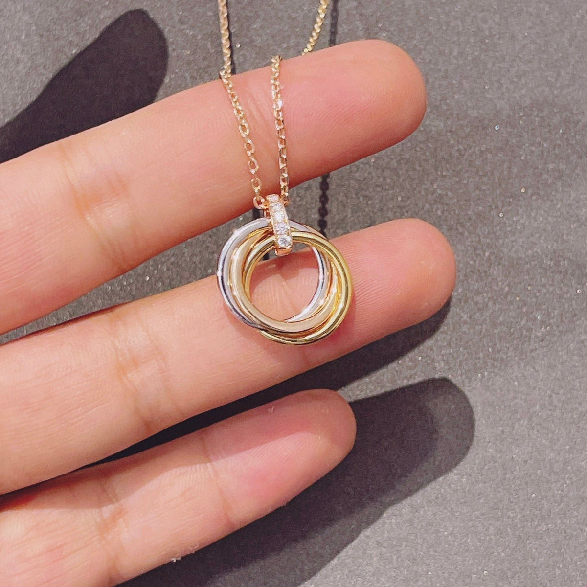 [Elowen jewels ]TRINITY NECKLACE GOLD  DIAMONDS