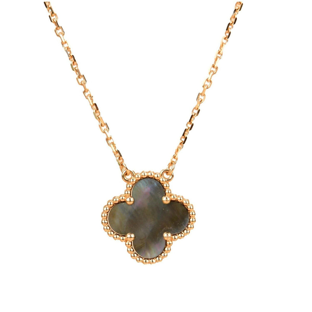 [Elowen jewels ]CLOVER 15MM GRAUE PERLMUTTKETTE