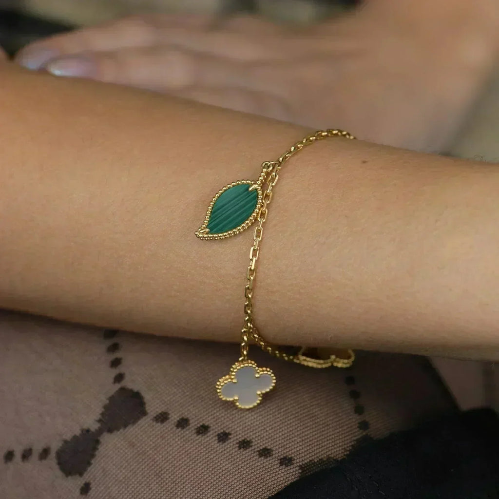 [Elowen jewels ]ラッキースプリング 5モチーフ ゴールドブレスレット