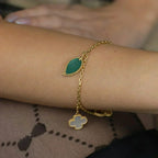 [Elowen jewels ]ラッキースプリング 5モチーフ ゴールドブレスレット