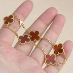 [Elowen jewels ] CLOVER 5 MOTIF RED CORNELIAN BRACELET COLLECTION