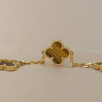 [Elowen jewels ] KOLLEKTION KLEEBLATT ARMBAND MIT 5 TIGERAUGE-MOTIVEN