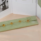 [Elowen jewels ] KOLLEKTION KLEEBLATT ARMBAND MIT 5 TIGERAUGE-MOTIVEN