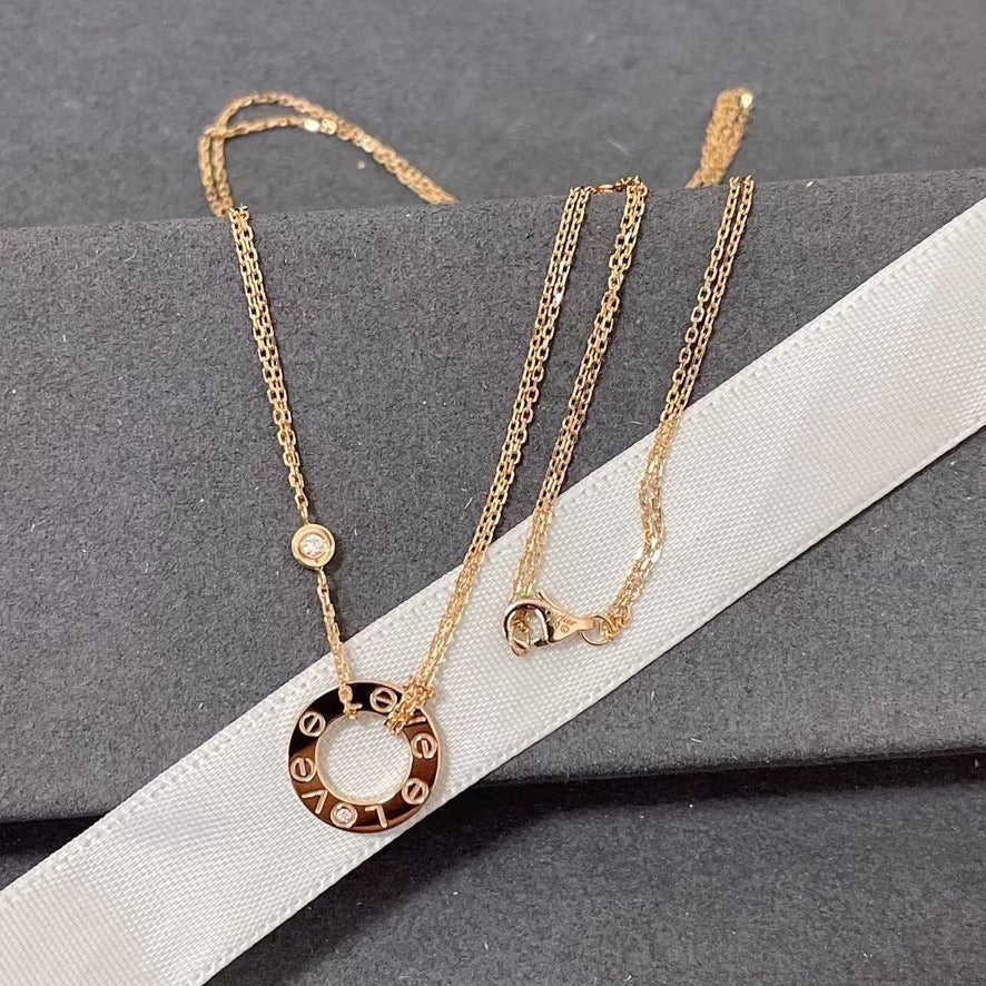 [Elowen jewels ]LOVE ネックレス 16MM 2ダイヤモンド