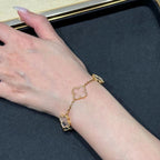 [Elowen jewels ]CLOVER 5 MOTIF ROCK CRYSTAL BRACELET