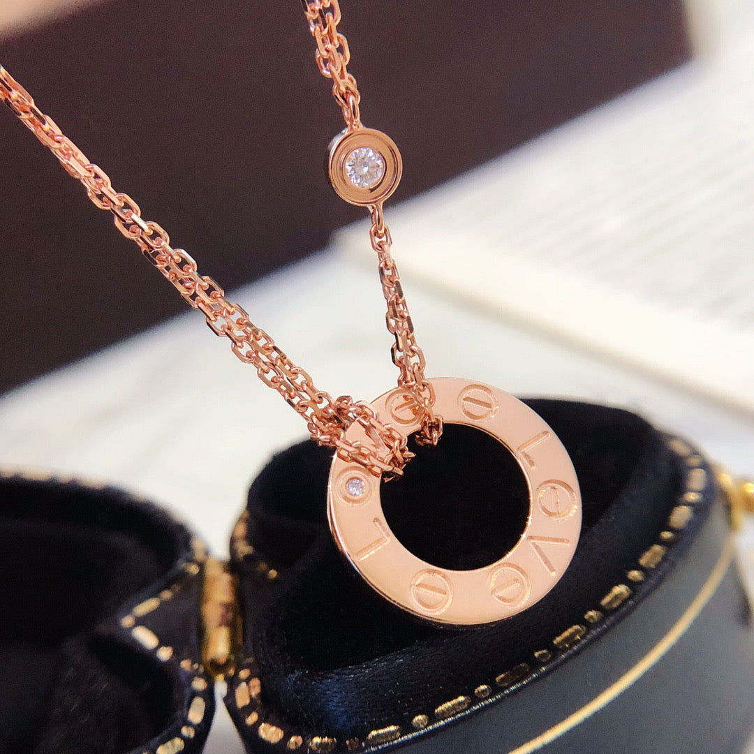 [Elowen jewels] LOVE HALSKETTE 16 MM 2 DIAMANTEN