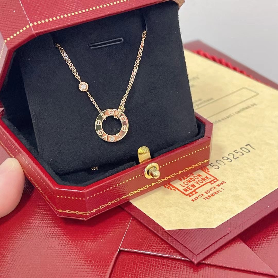 [Elowen jewels ]LOVE ネックレス 16MM 2ダイヤモンド