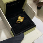 [Elowen jewels ]WENDBARER KLEEBATT-RING MIT BLAUEM ACHAT
