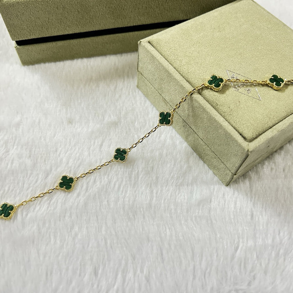[Elowen jewels ]CLOVER 6 MOTIF MALACHITE BRACELET