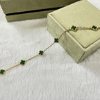 [Elowen jewels ]CLOVER 6 MOTIF MALACHITE BRACELET