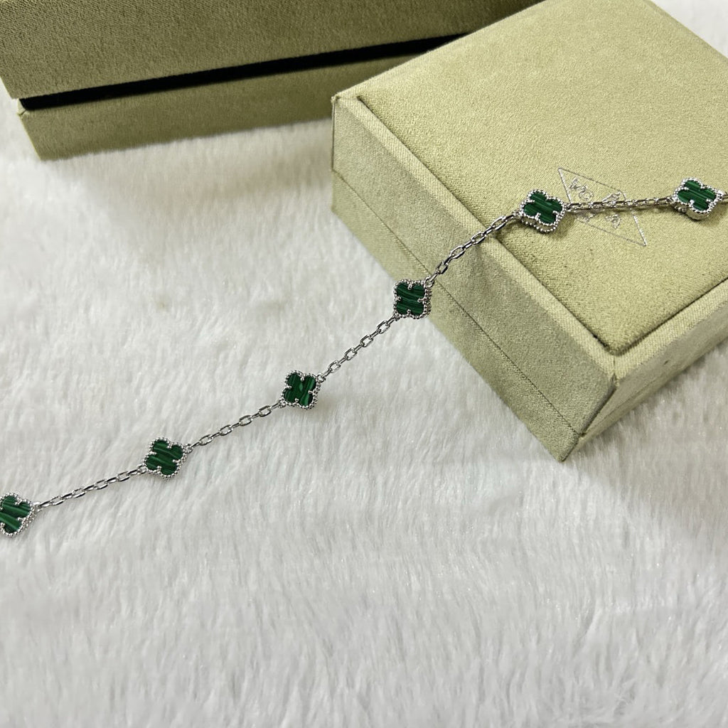 [Elowen jewels ]CLOVER 6 MOTIF MALACHITE BRACELET