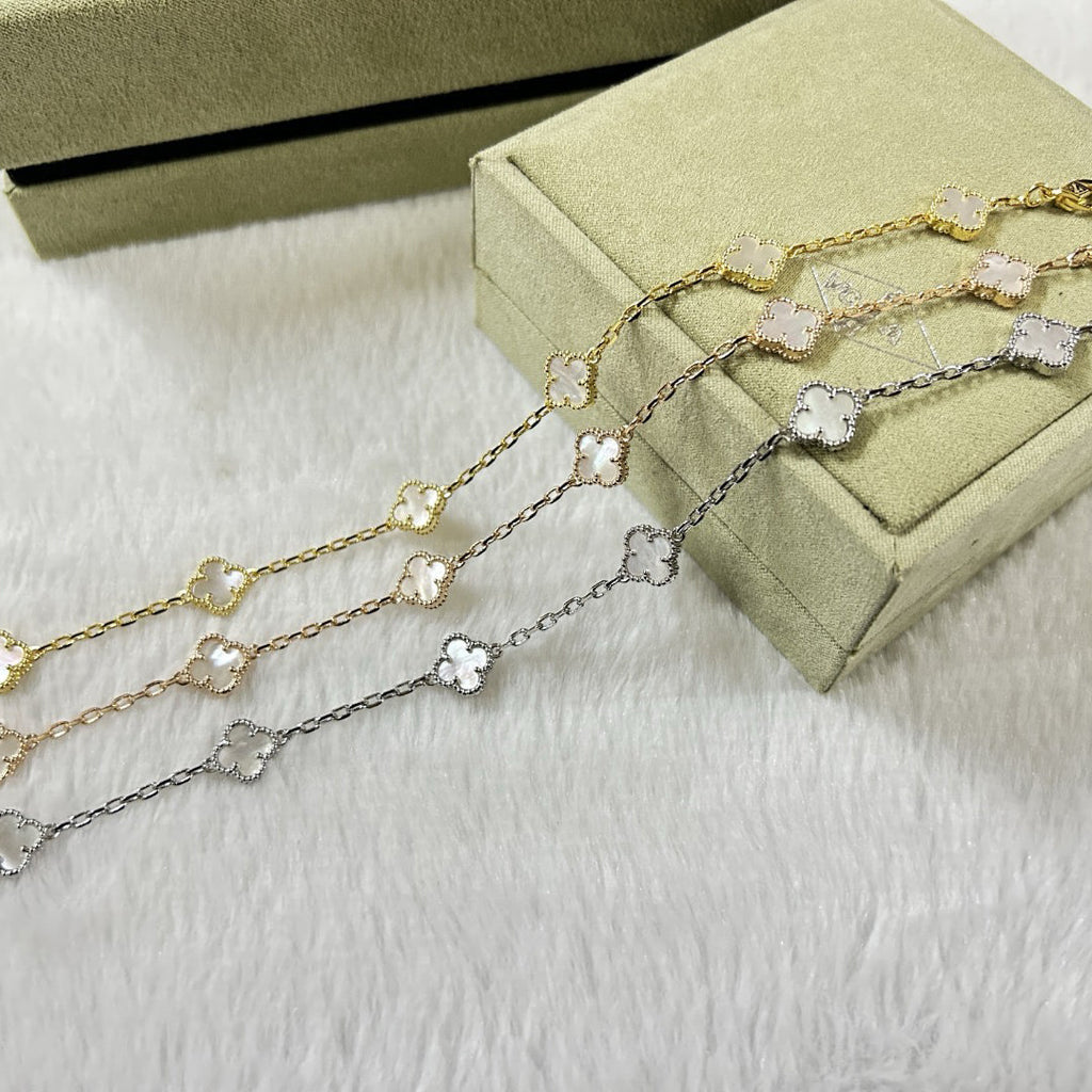 [Elowen jewels ]CLOVER 6 MOTIF WHITE MOP BRACELET