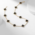[Elowen jewels ]CLOVER HALSKETTE MIT 10 ONYX-MOTIVEN