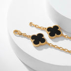 [Elowen jewels ]CLOVER HALSKETTE MIT 10 ONYX-MOTIVEN