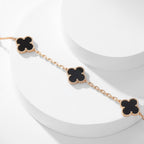 [Elowen jewels ]CLOVER HALSKETTE MIT 10 ONYX-MOTIVEN